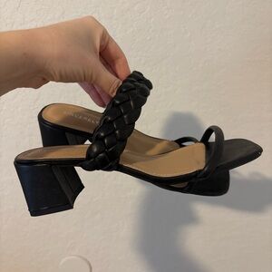 Black Braided Heel Sandals